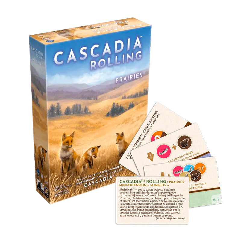 Cascadia Rolling Prairie + Pack Promo – Jeu Roll & Write