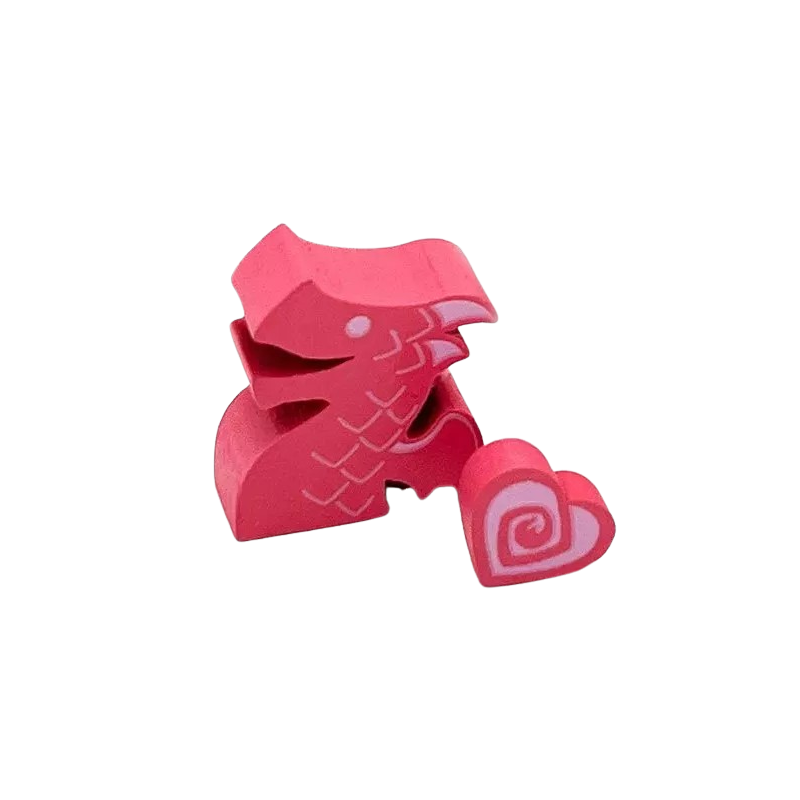 Flamecraft - Jetons en bois du dragon rose Flamecraft - Jetons en bois du dragon rose