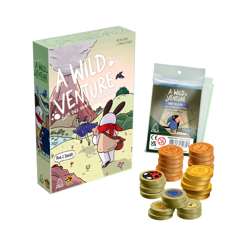 A Wild Venture – Pack Aventure (Jeu + Sleeves + Jetons en bois)