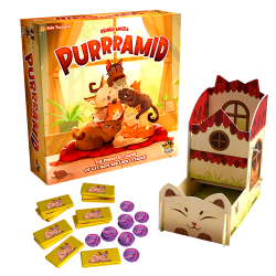 Purrramid – Family Stop-or-Go Board Game + Promo Pack
